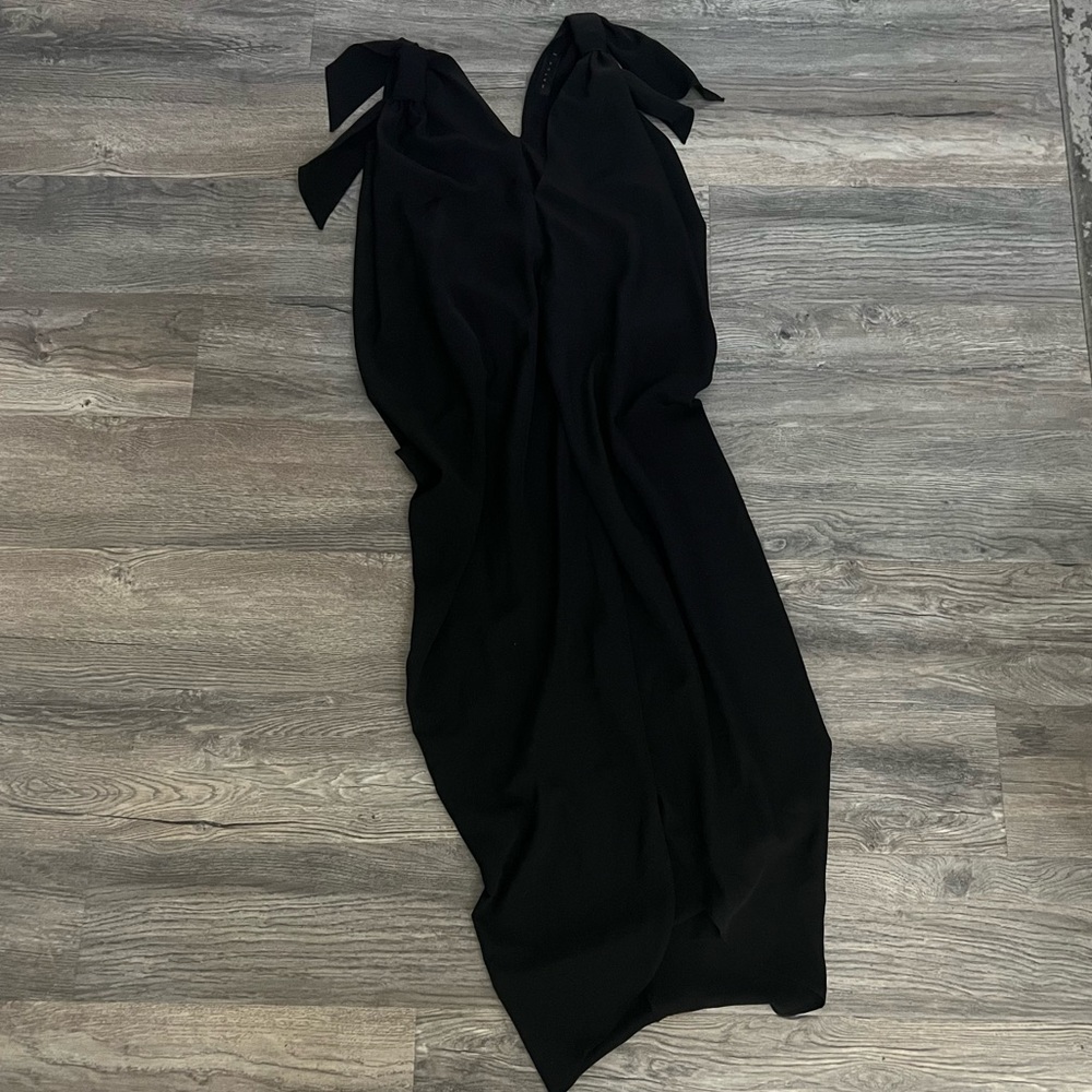 Hatch High Low Midi Dress Black